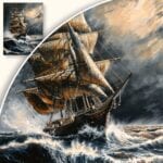 zb3-23-3n Obraz Żaglowiec w sztormie