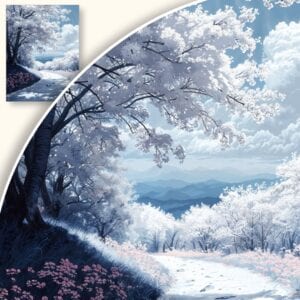 Plakat Spokojny krajobraz w zimnych barwach