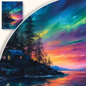 Obraz Malowniczy Zachód Słońca nad Jeziorem