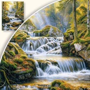 Obraz Jesienny Wodospad w Lesie