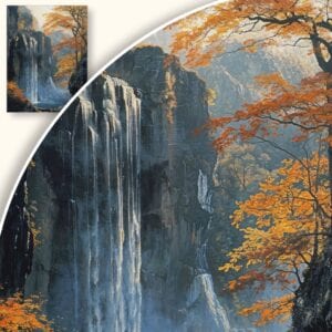 Obraz Jesienny wodospad w lesie