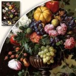 zb3-431-3n Obraz Martwa natura z kwiatami i owocami