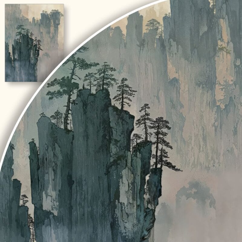 Obraz Mglisty poranek w górach