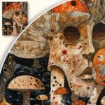 Obraz Surrealistyczny Grzybowy Portret