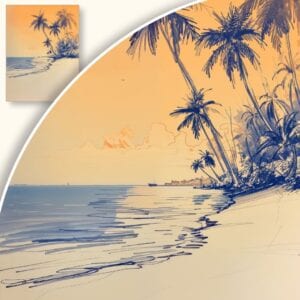 Obraz Zachód Słońca nad Tropikalną Plażą