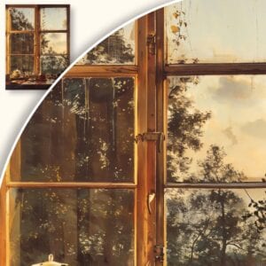 Obraz Widok z Kuchennego Okna o Poranku