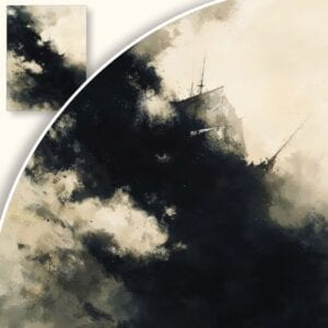 Obraz Zagubiony statek pośród burzy