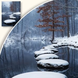 Plakat Zimowy spokój nad rzeką