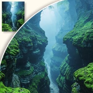 Plakat Leśny Wąwóz w Mgle