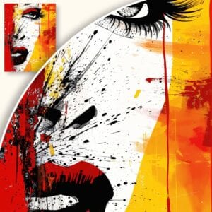 Obraz Kolorowy portret kobiety w stylu pop-art