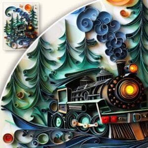 Obraz Pociąg w magicznym lesie