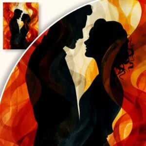 Plakat Zakochani w płomieniach