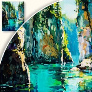 Obraz Rzeka wśród zielonych lasów