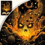 zb3-796-3n Plakat Ognista czaszka z otwartej książki