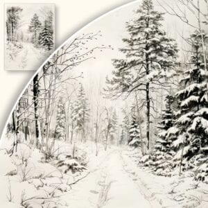 Obraz Zimowy krajobraz leśny
