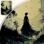 Obraz Kobieta na tle księżyca