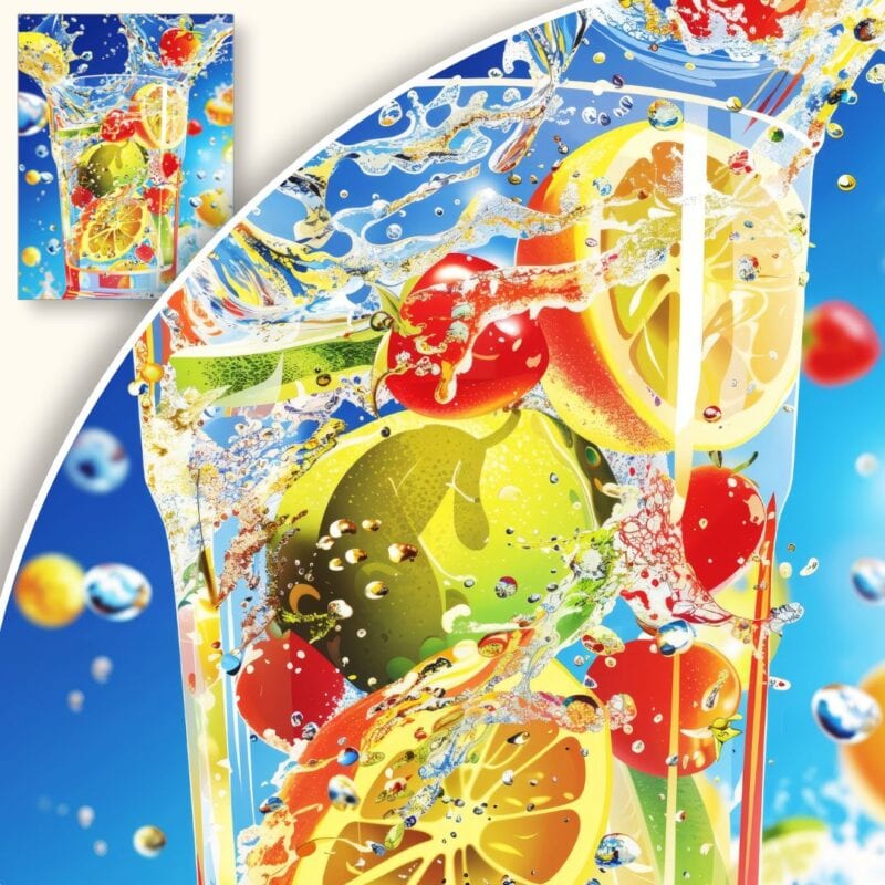 Plakat Ożywczy napój z owocami