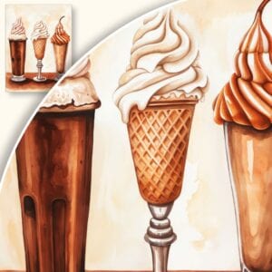 Obraz Desery: kawy mrożona, lody, milkshake