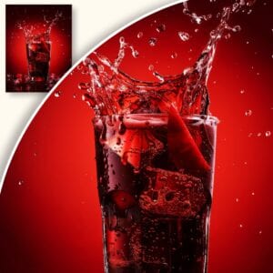 Plakat Eksplozja czerwonego napoju