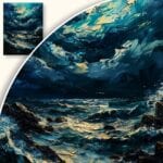 Obraz Nocny sztorm na morzu