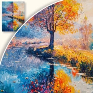 Obraz Cztery Pory Roku nad Jeziorem