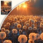 zc5-116-3n Plakat Dmuchawce w zachodzie słońca