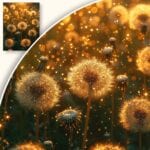 zc5-117-3n Plakat Złote Dmuchawce w Blasku