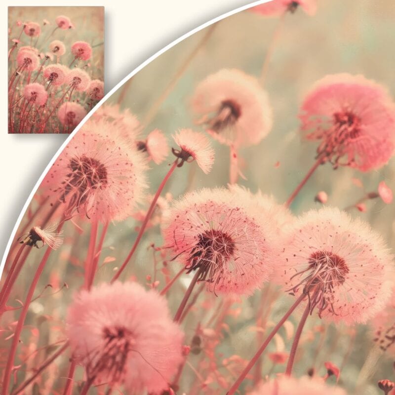 Plakat Dmuchawce w pastelowych barwach