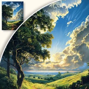 Obraz Idylliczny Krajobraz Wiejski