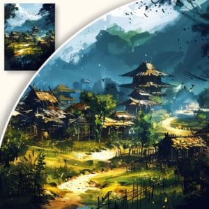 Obraz Malownicza wieś wśród zieleni