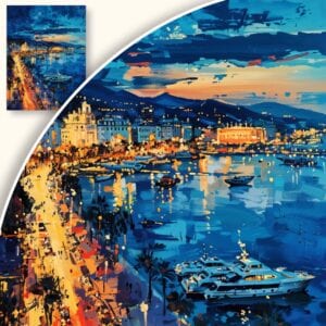 Obraz Nocna zatoka z jachtami