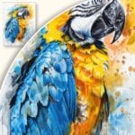 Plakat Kolorowa papuga w pełni żywiołu