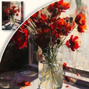 Obraz Czerwone maki w wazonie