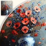 Obraz Bukiet czerwonych maków w wazonie