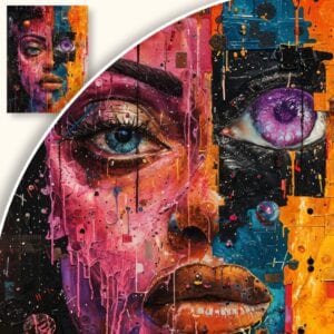 Obraz Portret kobiety w intensywnych barwach