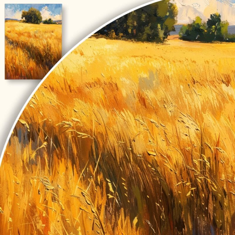 Obraz Letni krajobraz z polem i drzewem