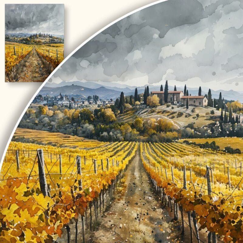 Obraz Jesienny Krajobraz Winnicy