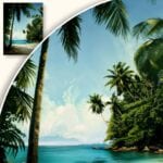 zc5-336-3n Obraz Tropikalna plaża z palmami