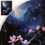 Obraz Mistyczne Magnolie i Górski Krajobraz