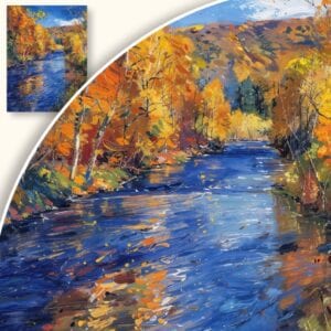 Obraz Jesienny krajobraz nad rzeką