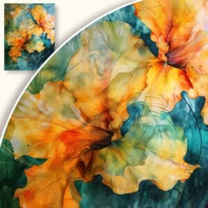 Obraz Kwiatowa Abstrakcja w Ciepłych Tonach