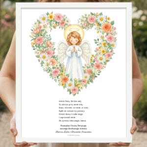 😇 Prezent na Chrzest Święty - obrazek święty z dedykacją